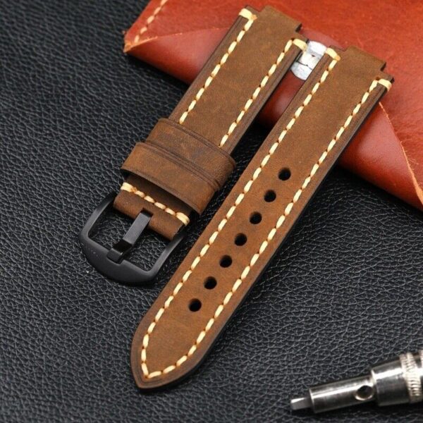 24x11mm Genuine Cowhide Leather Band Strap fit for Oris Aquis Diver Watch