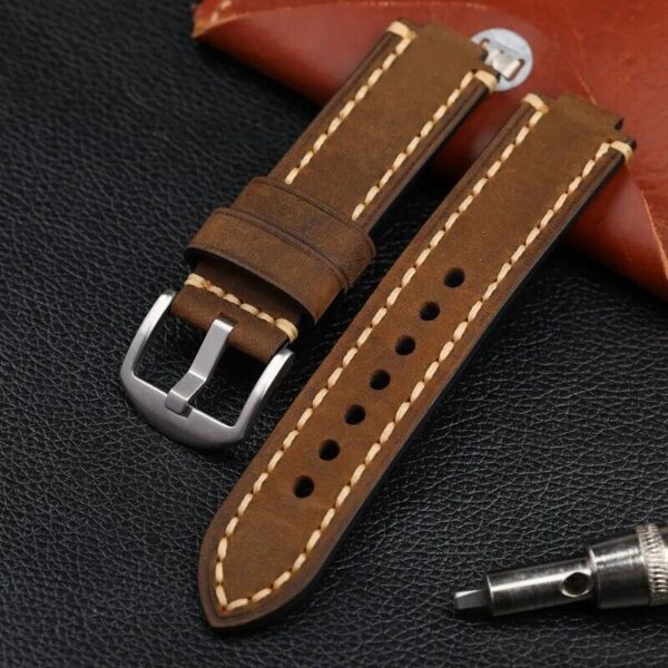 24x11mm Genuine Cowhide Leather Band Strap fit for Oris Aquis Diver Watch