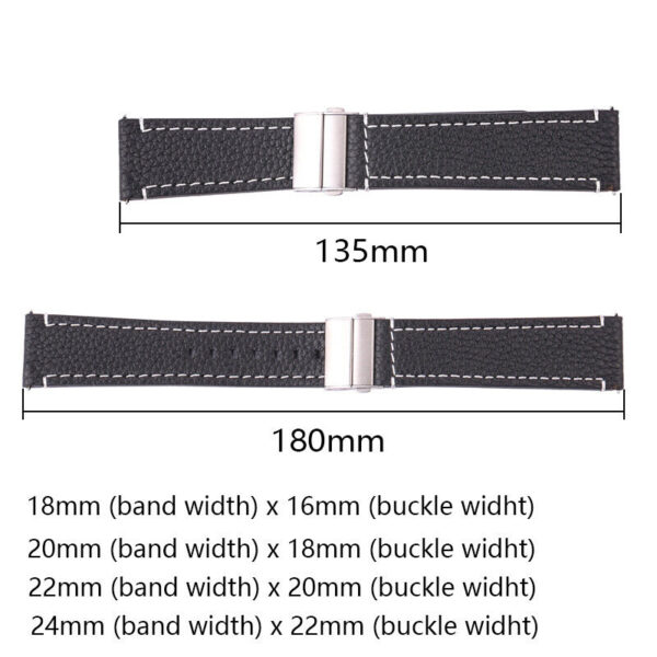 Genuine Cowhide Leather Men’s Watch Strap 18mm 20mm 22mm 24mm Quick Release Band