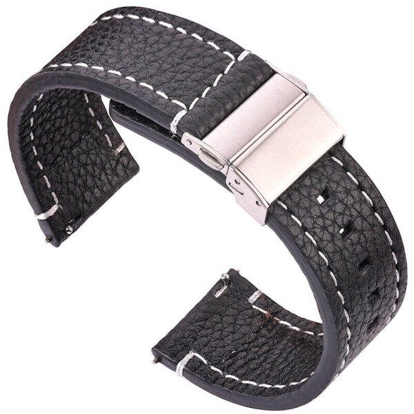 Genuine Cowhide Leather Men’s Watch Strap 18mm 20mm 22mm 24mm Quick Release Band