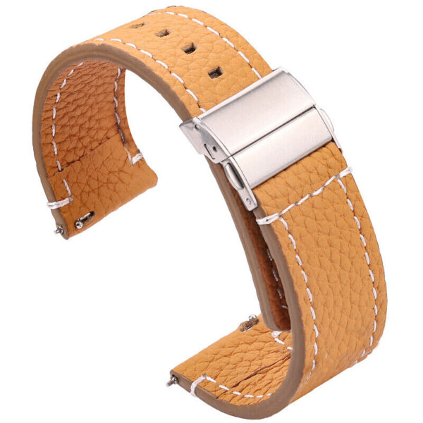 Genuine Cowhide Leather Men’s Watch Strap 18mm 20mm 22mm 24mm Quick Release Band